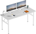 Need Large Folding Computer Desk, 60 Inch Writing Table, Metal Frame, Sturdy by Need