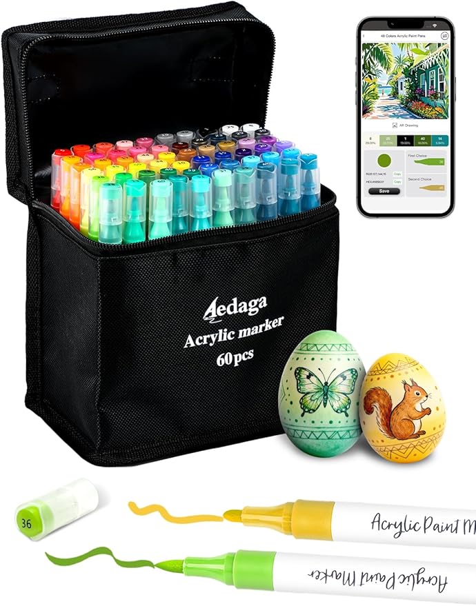 60 Colors Acrylic Paint Markers by YHC