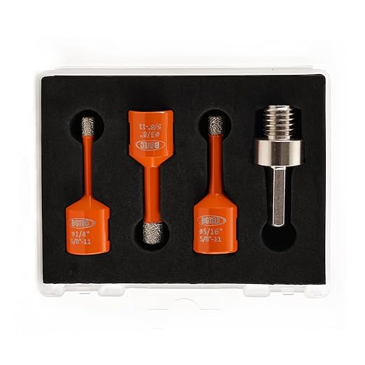 Diamond Core Drill Bit Kit BGTEC Diamond Hole Saw Tile Cutter for Porcelain Tile Ceramic Marble Brick Granite Stone, 5/8"-11 Thread Hole Saw 6/8/10mm+HEX Adapter