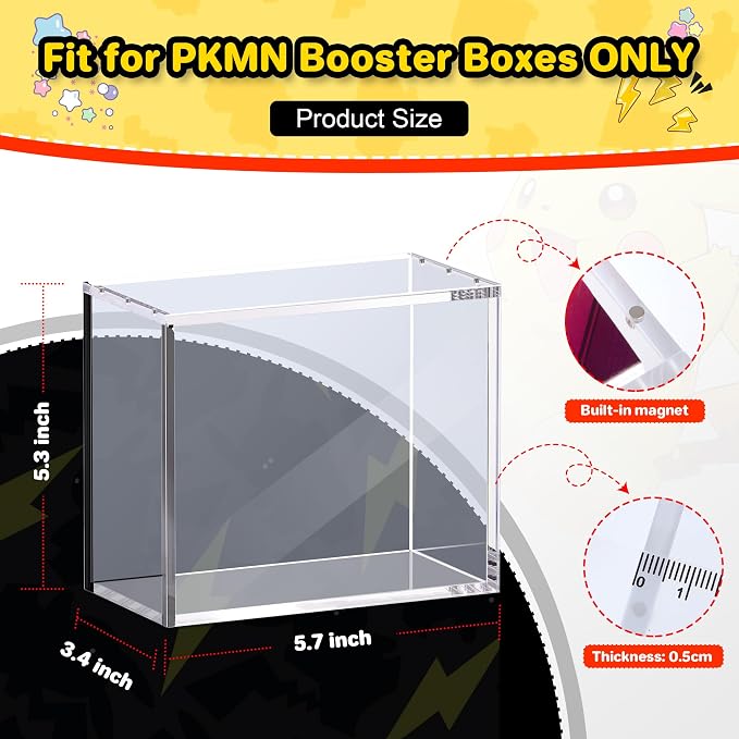 2 PCS PKMN Booster Box Acrylic Case, 5MM Acrylic Display Case, Dustproof and - Image 2