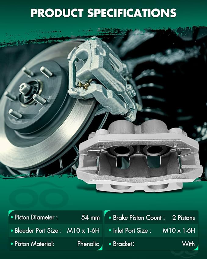 SCITOO 18B5055 18B5054 Disc Brake Calipers Assembly with Bracket Fit For Chrysler Aspen 07-09,For Dodge Dakota/For Durango,For Dodge Ram 1500 2009-2010,For Ram 1500 2011-2017,For Ram Dakota 2011