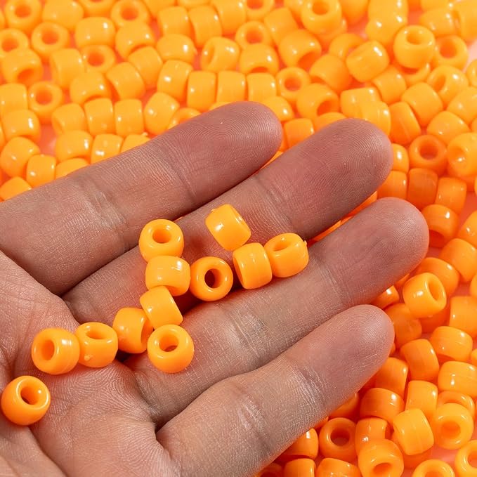 Gxueshan 1000 Pcs Acrylic Single Color Pony Beads 6x9mm Pony Beads Bulk - Image 2