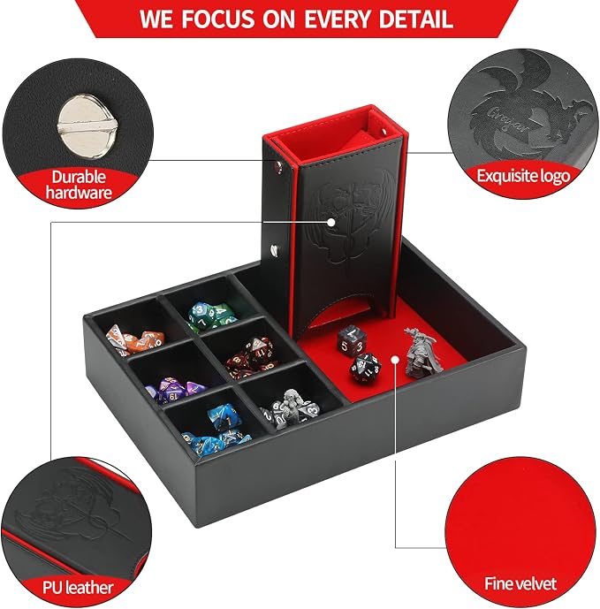Grajar DND Dice Tray and Tower: Portable Dice Storage - Image 5
