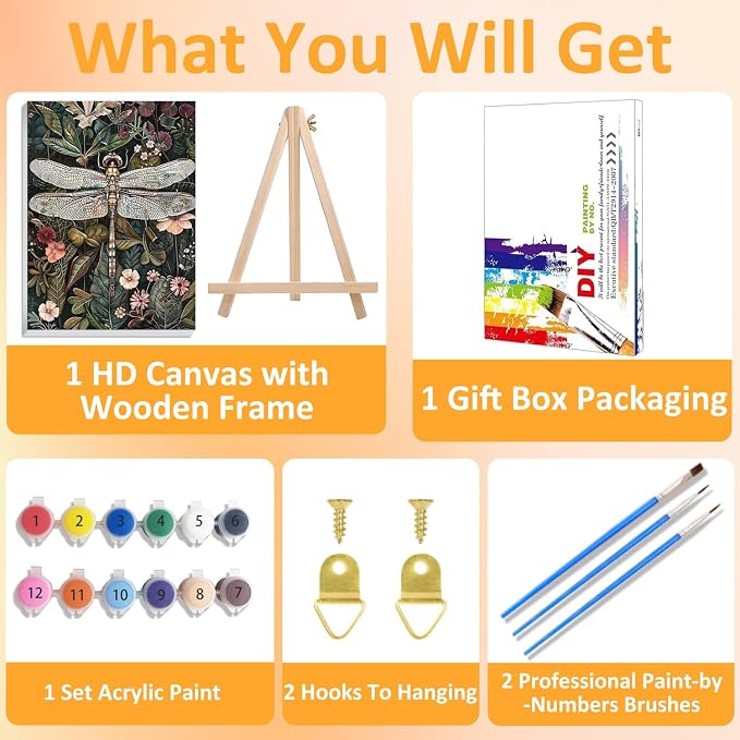 Framed Paint by Numbers Kit for Adults - Image 4