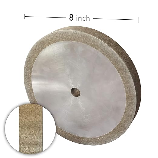 BUCKTOOL 320 Grit 8 Inch CBN Grinding Wheel, 1" Wide, 5/8" Arbor Cubic Boron Nitride Sharpening Wheel for Sharpening Wood-Turning Tools, Chisels, Hardcore and More
