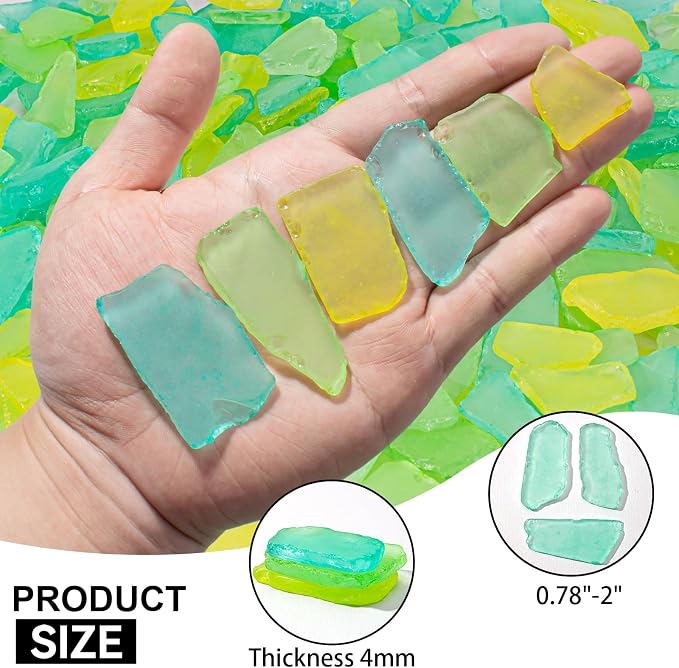 Keedolla Sea Glass for Crafts - 40 OZ Flat Frosted Seaglass Pieces Crushed for - Image 3