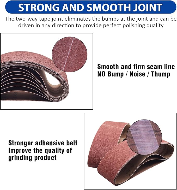 14 Pcs 4x24 Belt Sander Sanding Belts,Aluminum Oxide Sander Belts,2 Each of 40/60/80/120/180/240/400 Grits Sander Belts For 4 x 24 Belt Sander