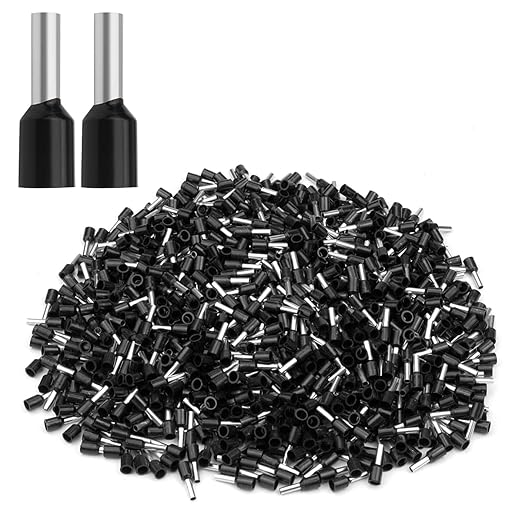 XHF 1000 PCS AWG 24/0.34mm² Wire Ferrules Insulated Copper Crimp Connectors, Crimp Pin Cord End Terminals Black