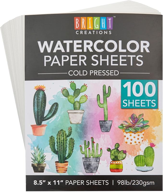 Bright Creations Printable Cold Pressed Watercolor Paper Bulk Pad by BrightCreations