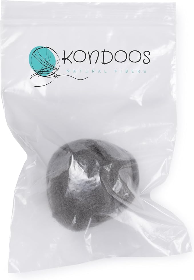 Kondoos Natural Wool roving, 2 OZ. Best Wool - Image 2