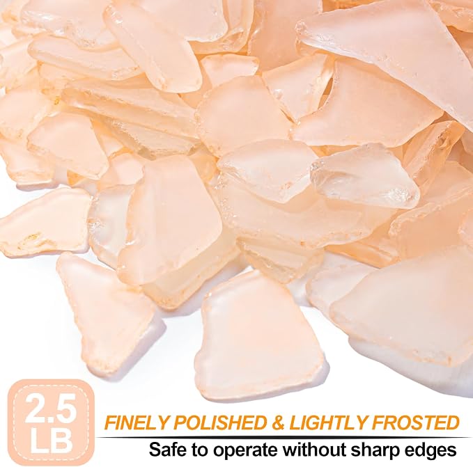 Keedolla Tumbled Sea Glass for Crafts - 10 OZ Flat Frosted Seaglass Pieces for - Image 2