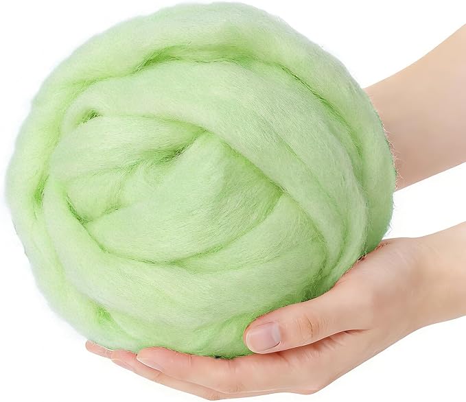 Wool Roving Sharp Green, 3.4oz Needle Felting Wool, Perfect Felting Wool by %22VNAKER%22+Flagship