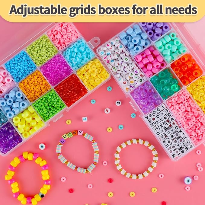 IOOLEEM 15 Grids Plastic Bead Organizer Box, Organizer Container Storage Box - Image 3