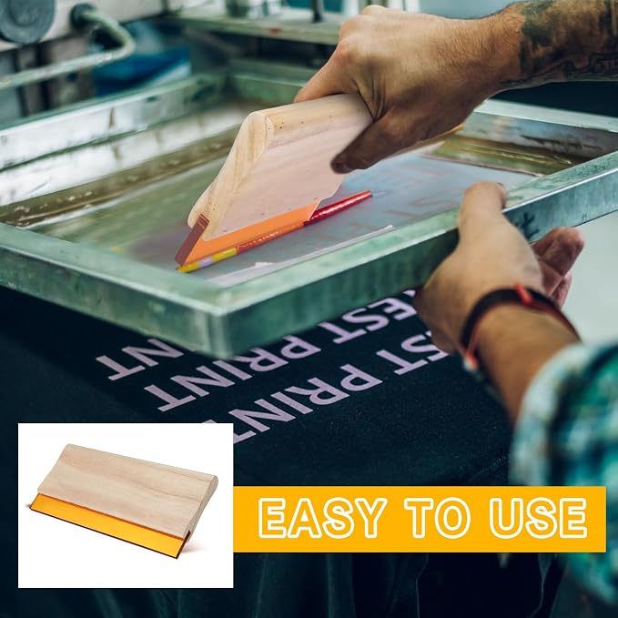 Barydat 6 Pcs Rubber Screen Printing Squeegee Wooden Ink Scraper 75 Durometer - Image 5