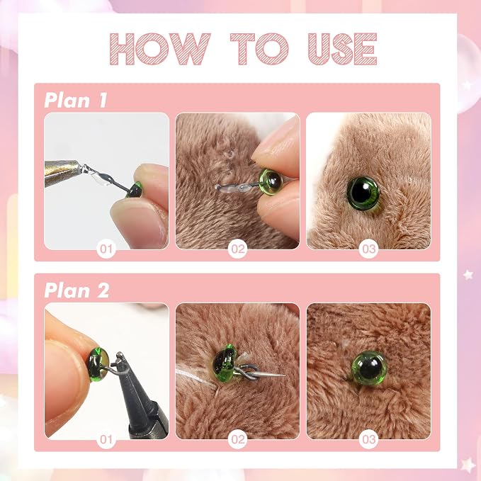 TOAOB 100pcs 3mm Glass Eyes Kits Mixed Colors - Image 4