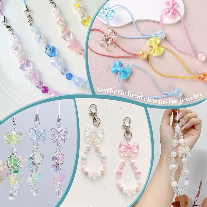 200-260PCS TINKRSTUFF Assorted Pink Acrylic Beads - Image 5
