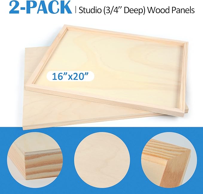 Falling in Art 2 Pack 16x20 Unfinished Birch Wood Panels Kit - Image 4