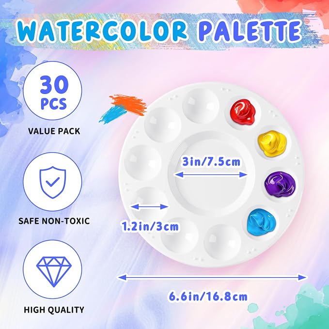 30PCS Paint Tray Palettes, Plastic Paint Pallets - Image 2
