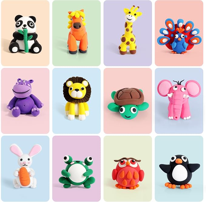 Air Dry Clay Kit for Kids, 12 Animals Modeling Clay for Kids, Molding Clay - Image 7