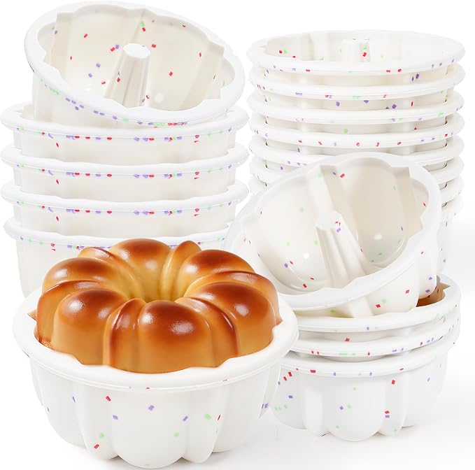 4 Inch Silicone Mini Fluted Tube Cake Pans by AOTASO