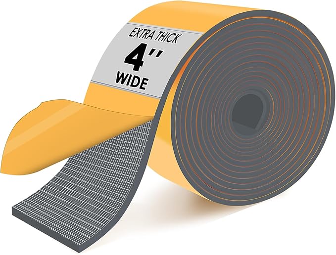 Pipe Insulation Tape, Outdoor Water Pipe Insulation Wrap, Foam Insulation Tape for Outdoor Pipes Winter Freeze Protection, Heat Tape for Water Pipes, Copper Pipes, PVC, AC Line, 4in x 15ft, Grey