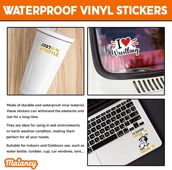 MAIANEY | 10PCS Wrestling Stickers Pack 3 Inch - Image 3