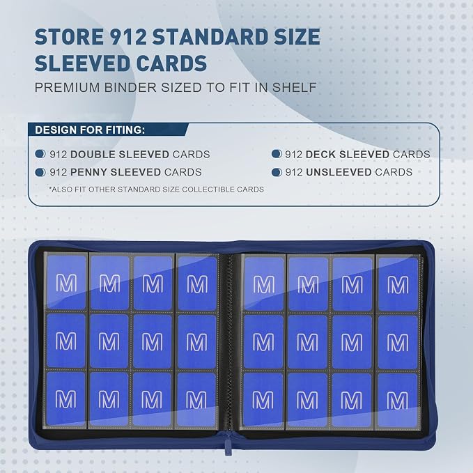 Premium Card Binder 12 Pocket for 720 Pockets Trading Card Binder, PU Zipper - Image 3
