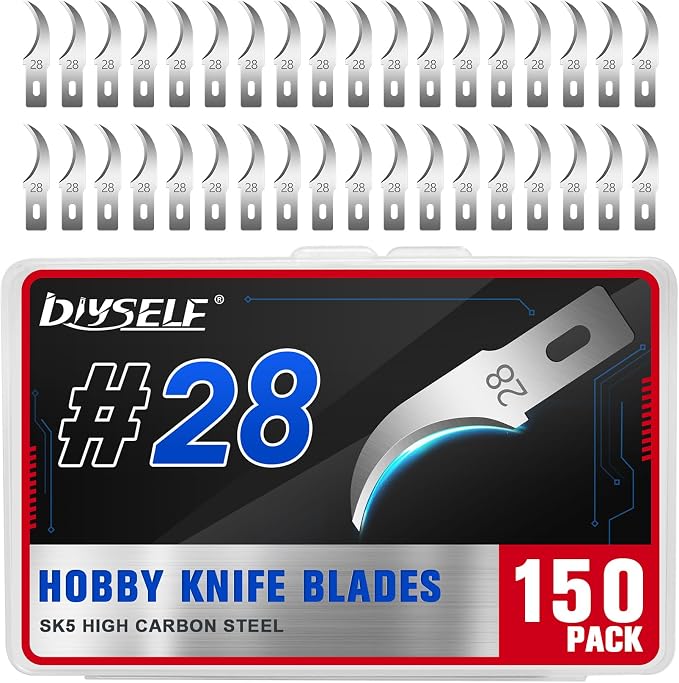 DIYSELF 150 PCS Hobby Knife Replacement Blades, 24 Sharp Exacto Knife Blades by DIYSELF