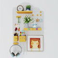 Metal Pegboard Kit — Pegboard Wall Organizer with 26 Accessories, Carbon Steel Pegboards for Home, Office, Study Room, Kids Room, Craft Room, Living Room — 32″ × 20″ Cloud White Peg Board