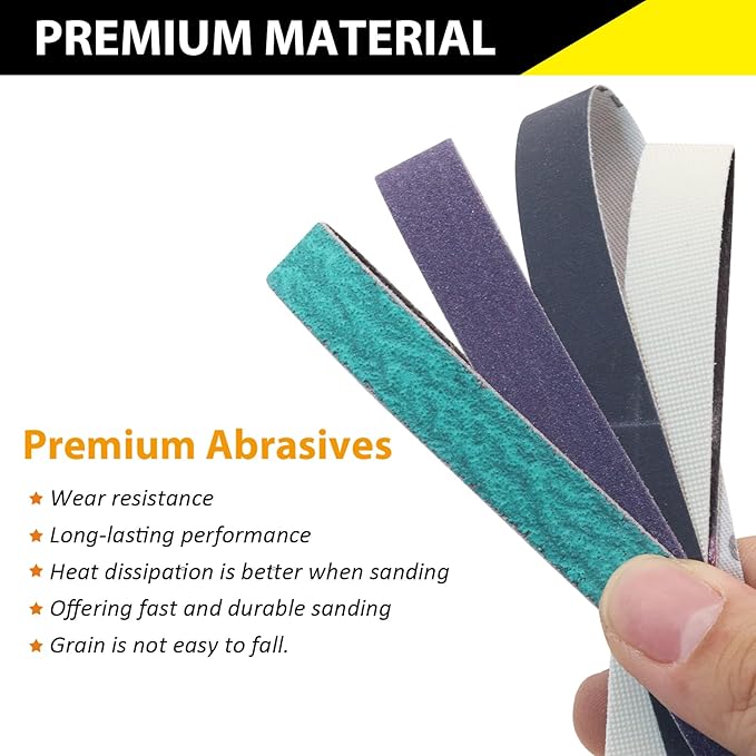 20 Pack 1/2" x 12" Replacement Sharpening Sanding Belts for Official Work Sharp Knife & Tool Sharpener (WSKTS & WSKTS-KT/Mk.1 & Mk.2) - 80/240/1000/5000 Grit,1/2x12 Inch Knife Sharpener Belts