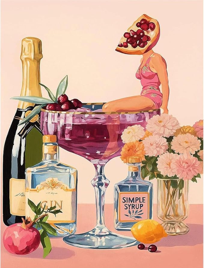 Cocktail Diamond Art Kits for Adults, 5D DIY Diamond Painting Kits for Beginner by LEZHIJIA