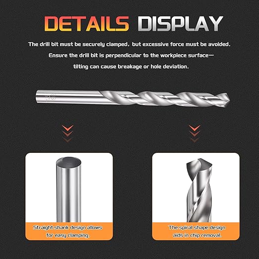 Drill Bit, 7.5mm Cutting Diameter, 4241 HSS 118° Cutting Angle Uncoated Bright Versatile Jobber Bits - (Applications: for Drilling Plastic Wood Soft Metal), 1-Pieces