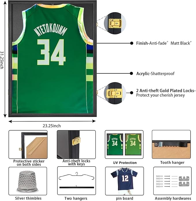 IHEIPYE Jersey Frame Display Case 4 Pack - Image 3