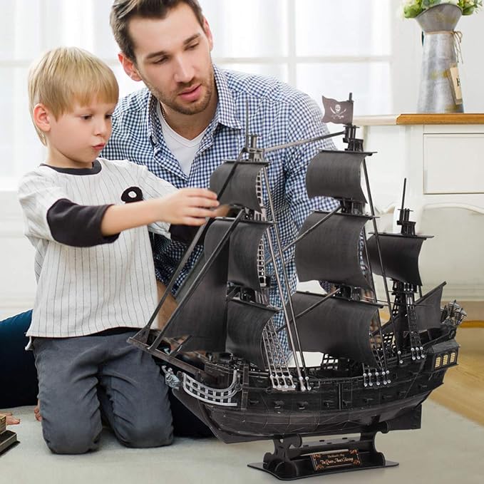 CubicFun 3D Puzzles Queen Anne's Revenge Pirate Ship Puzzle Kit, 340 Pieces - Image 4