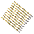 Drill Bit, 7/64" Cutting Diameter (2.778mm), 4241 HSS TiN Coated 118° Cutting Angle Versatile Jobber Bits - (Applications: for Drilling Plastic Wood Soft Thin Metal), 10-Pieces