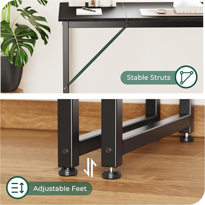 Huuger Modern Simple Office Desk, 63 Inch, Gaming & Writing Desk - Image 8