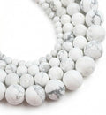 36pcs Natural Matte White Howlite Gemstone Beads，10mm Frosted Round Loose Stone by Yochus