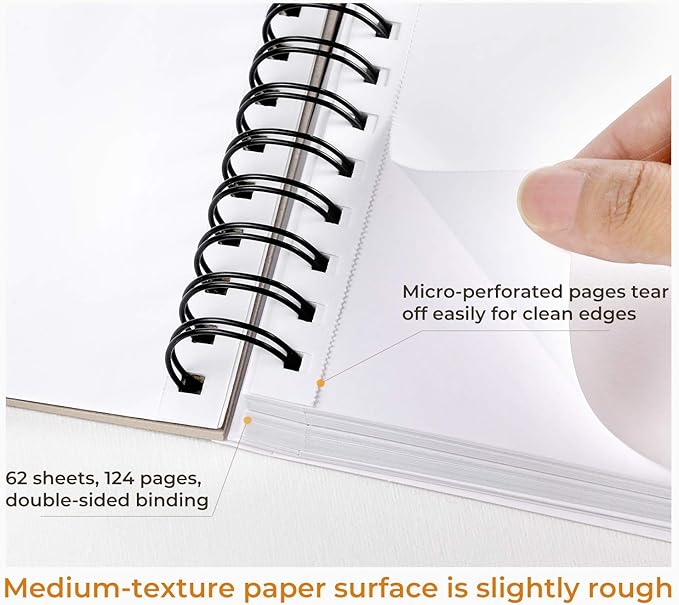 Ohuhu Mix Media Pad, 8.3" x 8.3" Mixed Media Art Sketchbook, 120 LB/200 GSM - Image 4