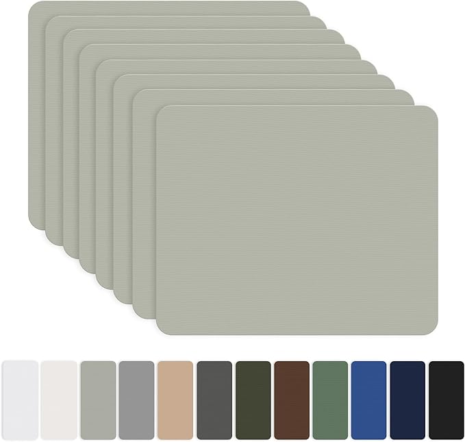 OAZ 8 Pieces 7.87 x 5.9 inch Nylon Repair Patches, Self-Adhesive Nylon Fabric Patch, Waterproof Lightweight Outdoor Gear Repair Patch Kit for Clothing, Down Jacket, Tent Bag (Light Gray)