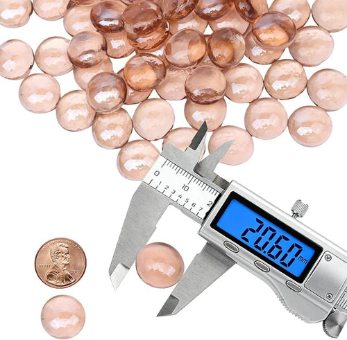 0.5 lb Champagne Glass Beads for Vases, Glass Pebbles, Champagne Flat Glass - Image 2