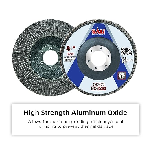 Sali 48 Pack Flap Disc 80 Grit 4.5" x 7/8-Inch Sanding Disc Bevel Type #29 Premium and Industrial Grade Angle Grinder Grinding Wheel High Performance Edge Grinding