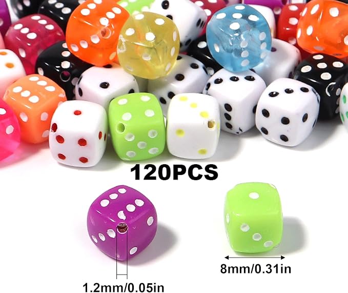 120PCS Red Dice Beads, Fun Beads - Image 2