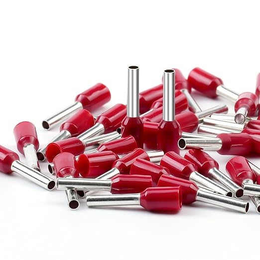 AIRIC 1000 Pcs UL Listed Wire Ferrule Connectors 18 Gauge - DIN Standard - Crimp Copper Ferrules Terminals Wiring Electrical Connector Nylon Insulated Pin Cord End Terminal 18 AWG, Red