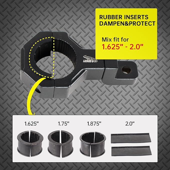 Tube Clamp Univesal 360 Degree Mount Horizontal Bar Clamp 1.625 inch,1.75 inch,1.875 inch,2.0 inch,Roll Bar Clamp for LED Light Bar,Cube Lights,ATVs Whips (4Pack)