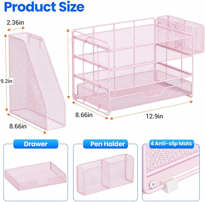 OPNICE Desk Organizer, 4-Tier Desktop File Organizer - Image 4