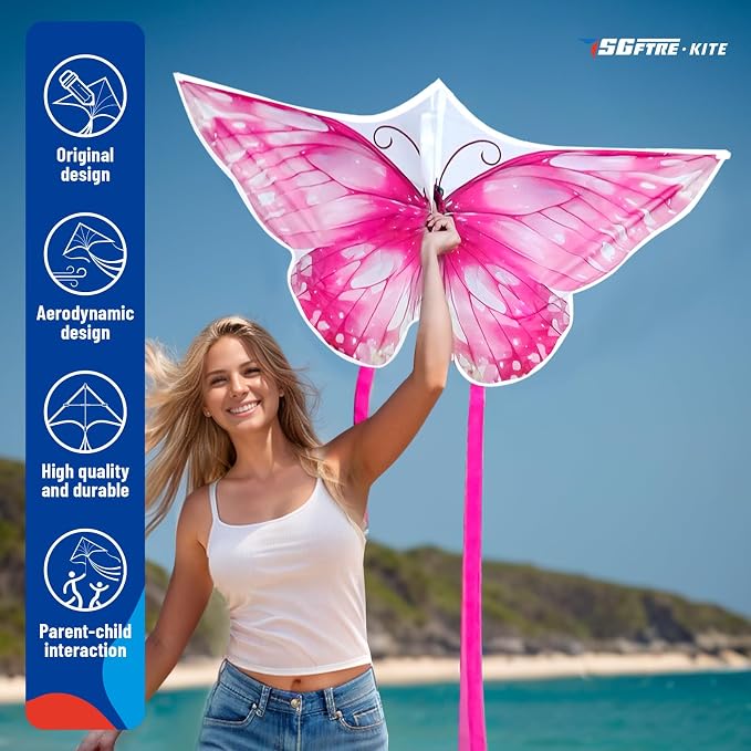 SGftre 3 Piece Set Butterfly Delta Octopus Kites - Image 3