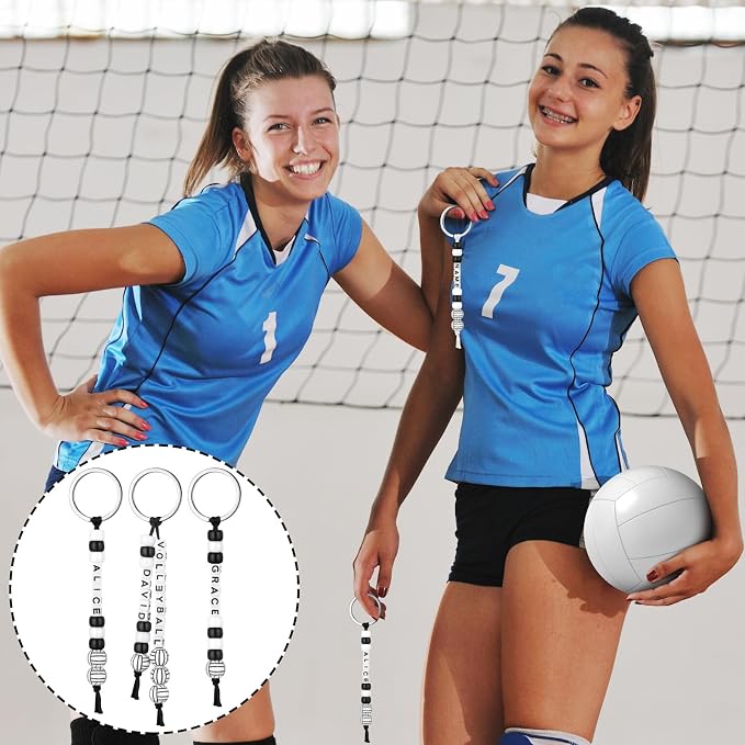 Landical 564 Pcs Volleyball Keychain Making Kit DIY Volleyball Bead Key Chain - Image 5
