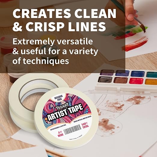 3 Pack White Artist Tape - Image 6