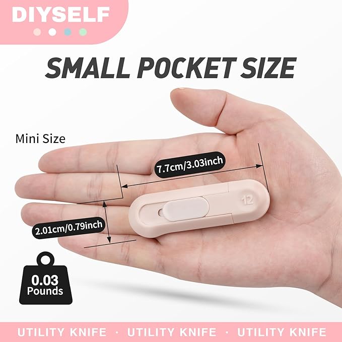 DIYSELF 8 Pack Mini Box Cutters, Safety Box Cutter, Box Opener, and Retractable - Image 3