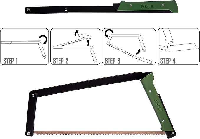 AGAWA - BOREAL24 -> 24 Inch Folding Bow Saw (Black Frame - Green Handle - All Purpose Blade)